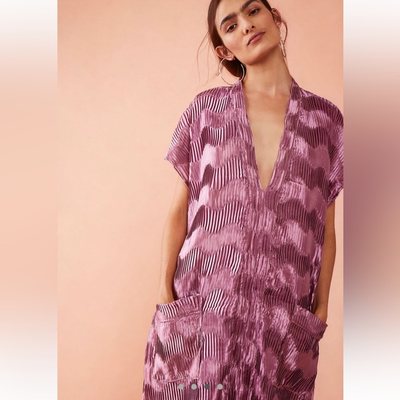 NWT Free People Wrinkle in Time Maxi Kaftan One Size in Plum - Picture 3 of 5